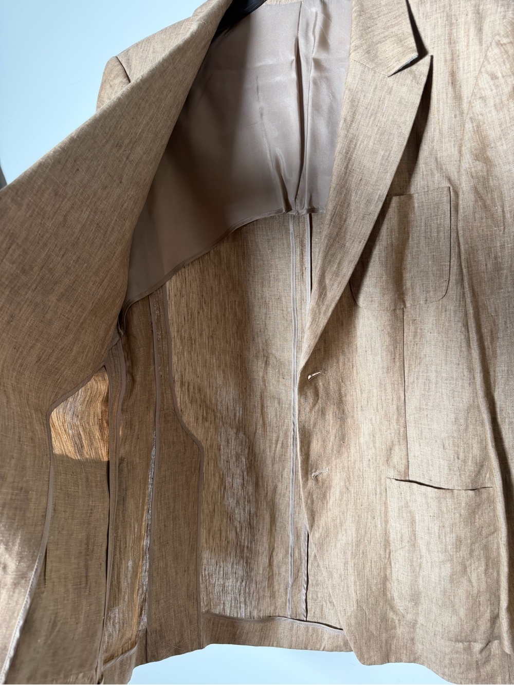 BCBG Tan Linen Sport Coat - Picture 7 of 10